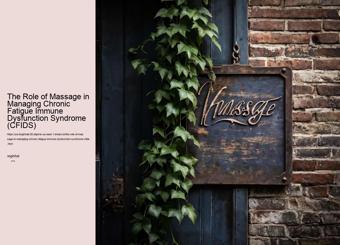 The Role of Massage in Managing Chronic Fatigue Immune Dysfunction Syndrome (CFIDS)